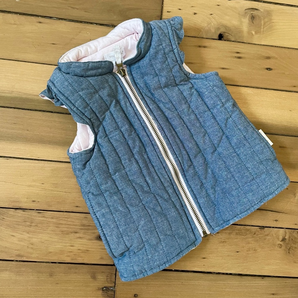 Mud Pie Quilted Chambray Vest